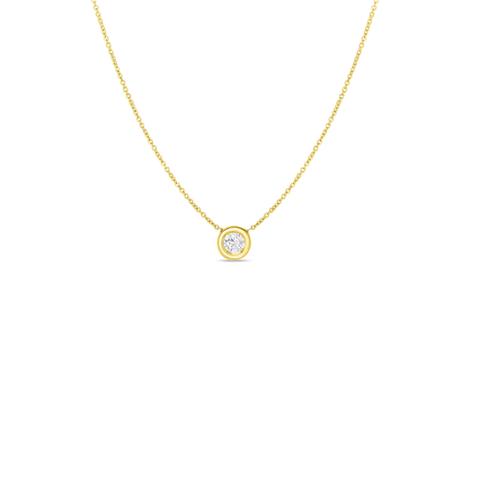 Roberto Coin 18K Yellow Gold Tiny Treasures Single Diamond Bezel Necklace
