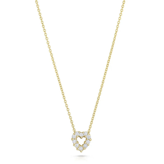 Roberto Coin 18k Yellow Gold Diamond Heart Necklace