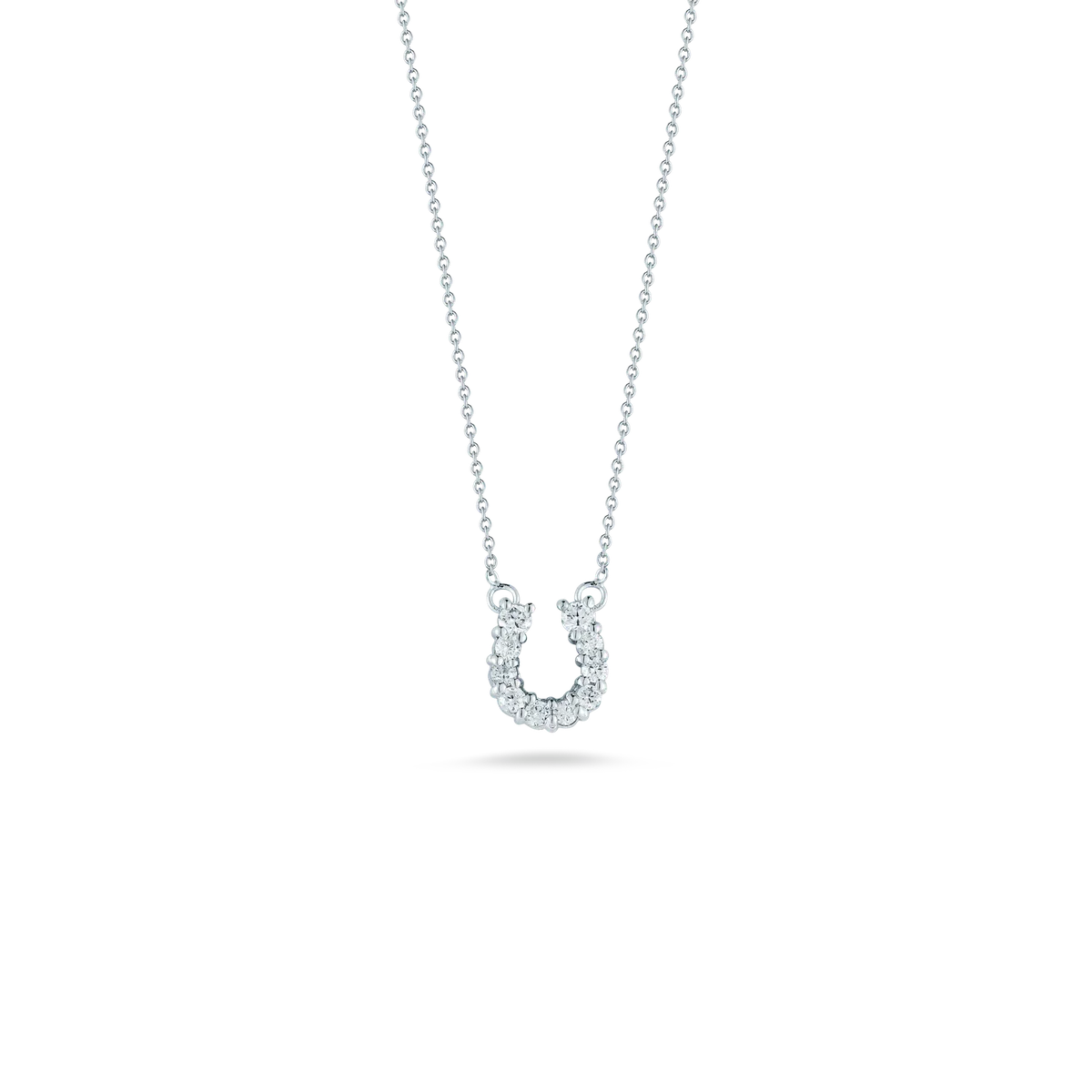 Roberto Coin 18k White Gold Diamond Horseshoe Necklace