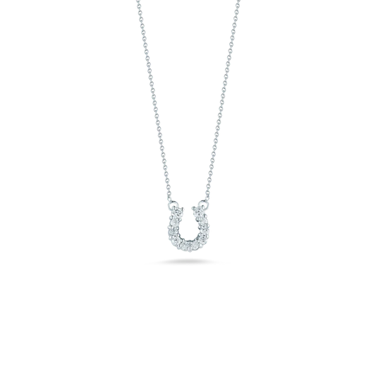 Roberto Coin 18k White Gold Diamond Horseshoe Necklace