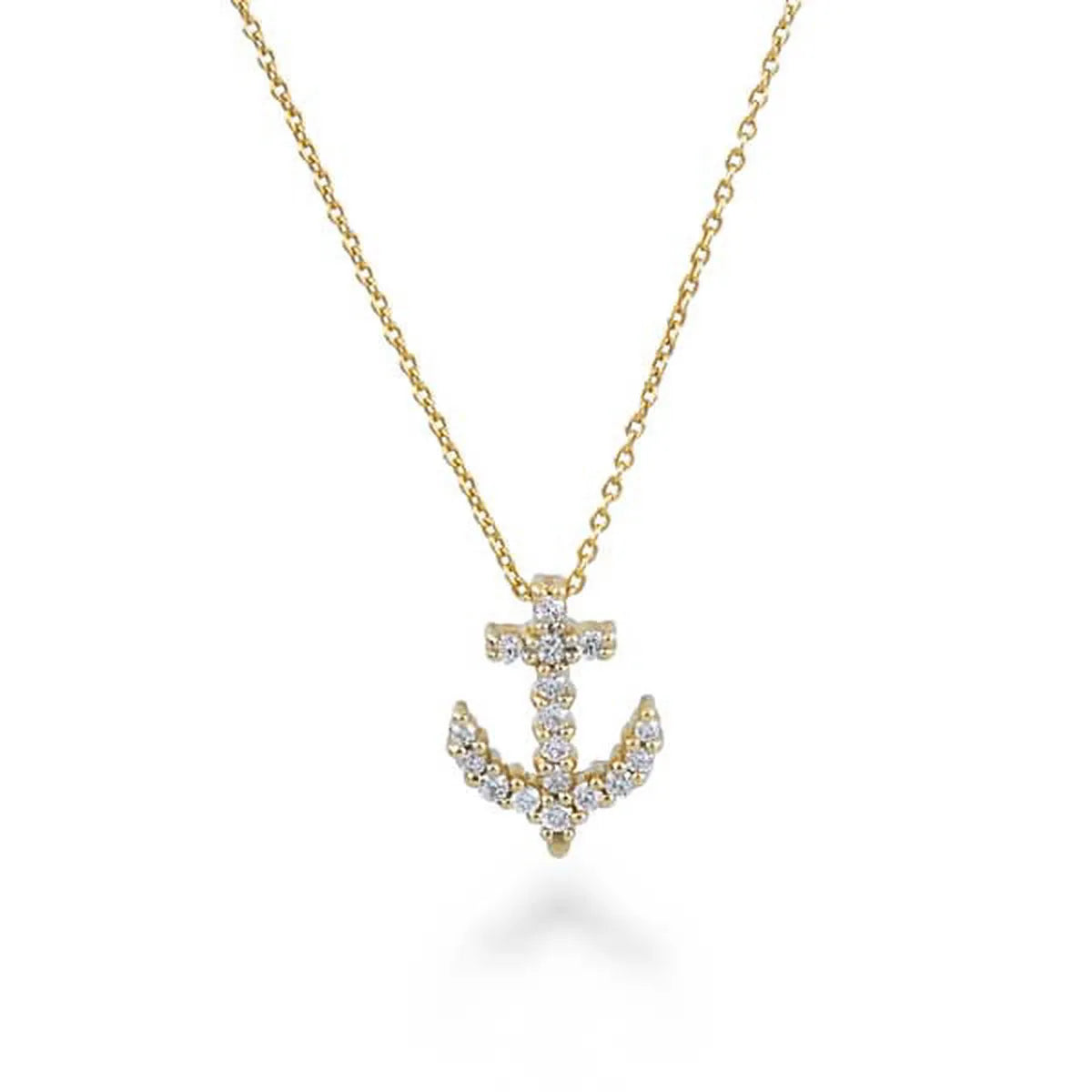 Roberto Coin 18k Yellow Gold Diamond Anchor Necklace