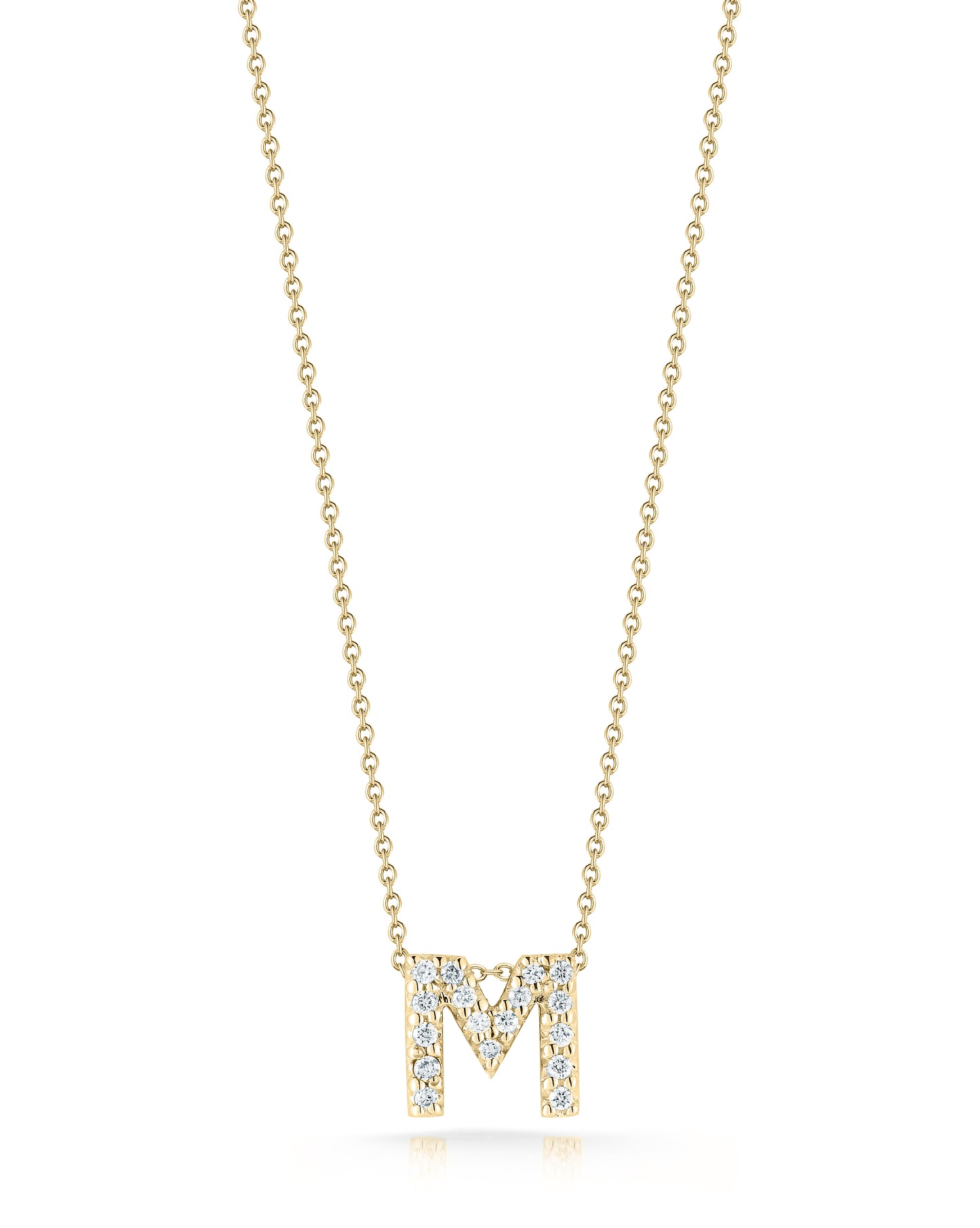Roberto Coin 18k Love Letter "M" Diamond Pendant Necklace