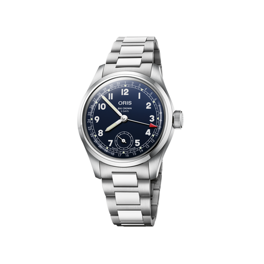 Big Crown Pointer Date Calibre 403 38mm Blue Dial Steel Bracelet