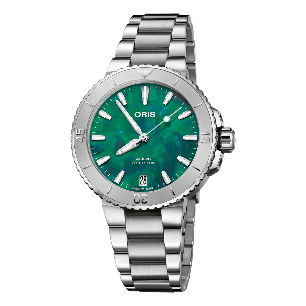 Oris X Bracenet 36.5mm Steel Case Kaleidoscope Green Dial Steel
