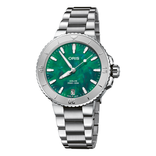 Oris X Bracenet 36.5mm Steel Case Kaleidoscope Green Dial Steel