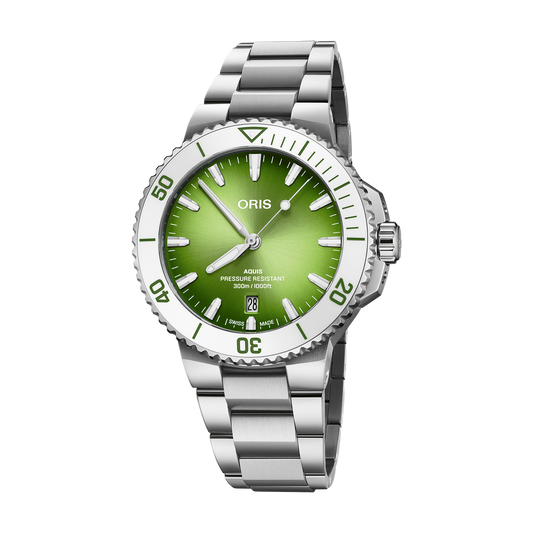 Aquis Date Taste of Summer 41.5mm Green Dial - Steel Bracelet