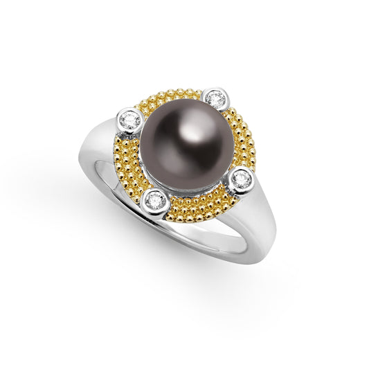 Tahitian Black Pearl Diamond Ring