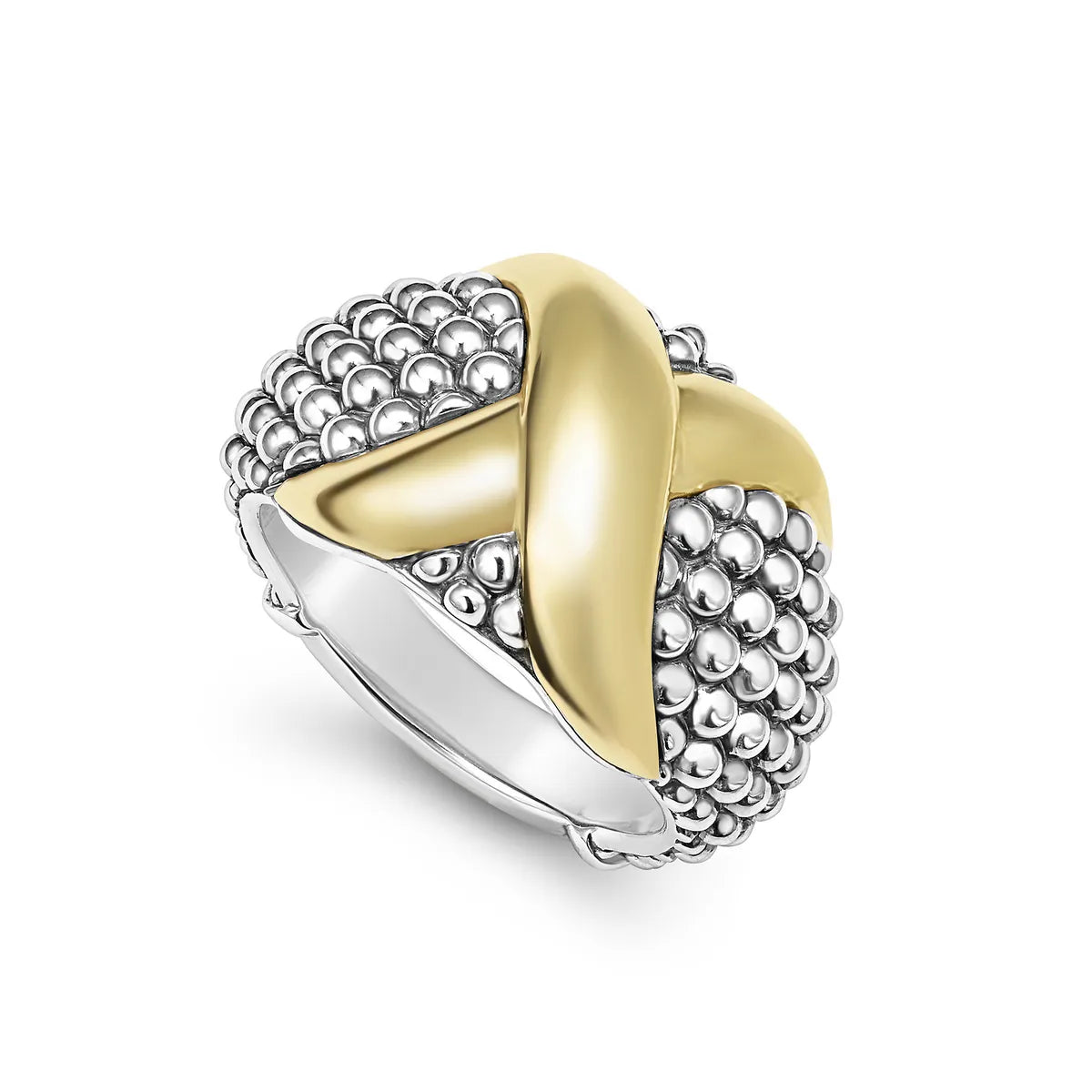 Lagos Two-Tone X Caviar Dome Ring | Shop Now in Fairfield, CT Lagos Two-Tone X Caviar Dome Ring | Shop Now in Fairfield, CT