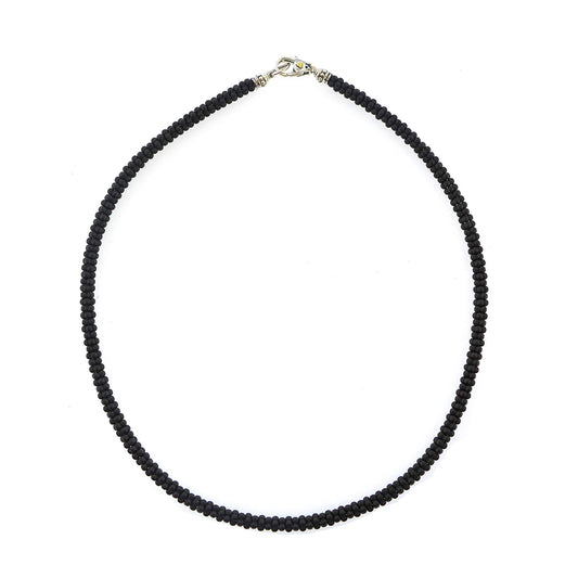 Matte Black Ceramic Beaded Necklace