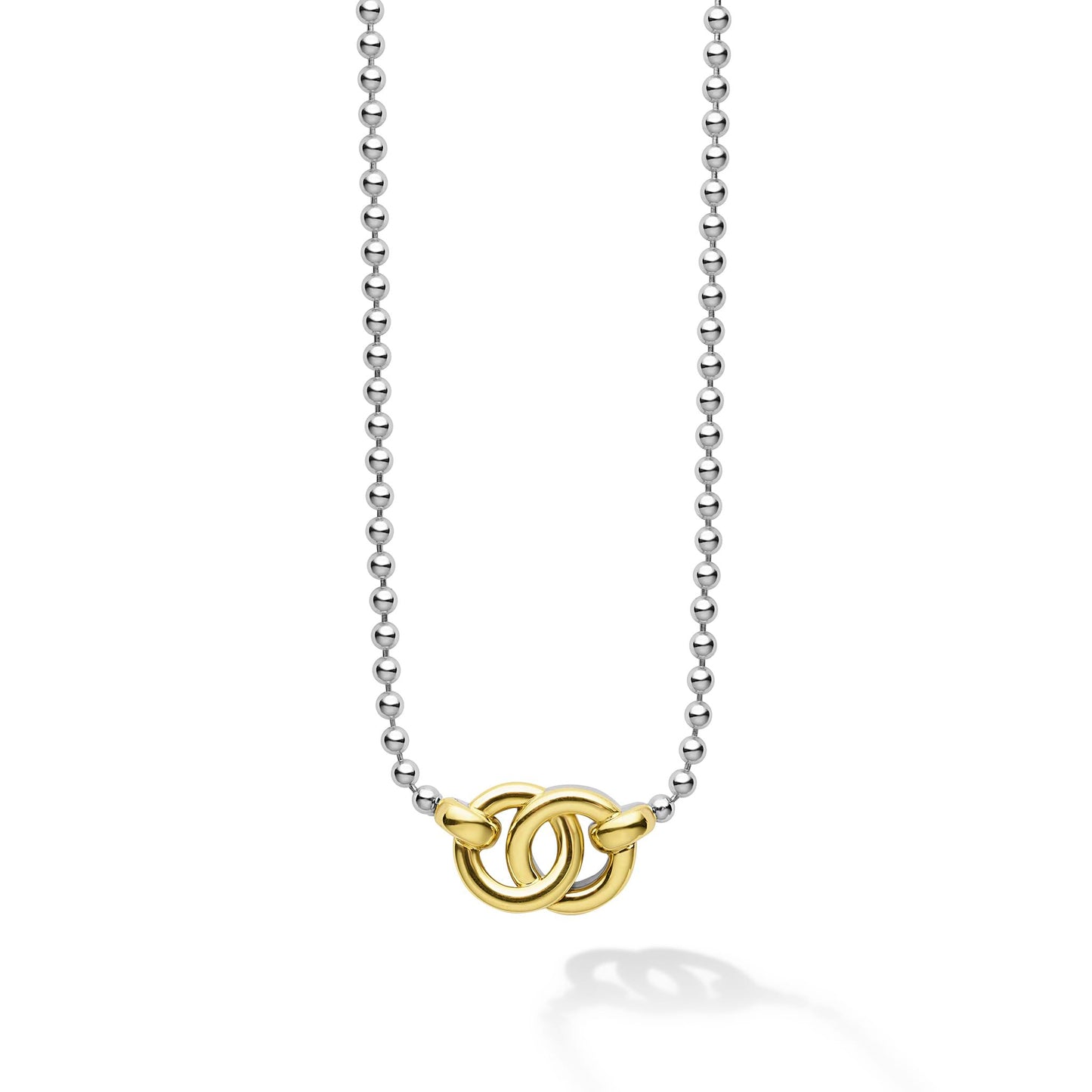 Interlocking Diamond Pendant Necklace Adjustable 16-