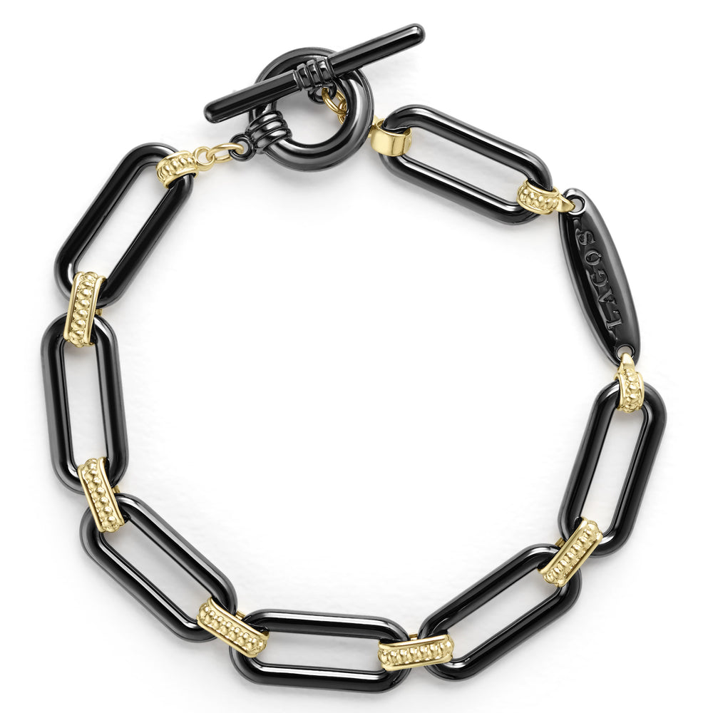 18K Gold and Black Ceramic Bracelet