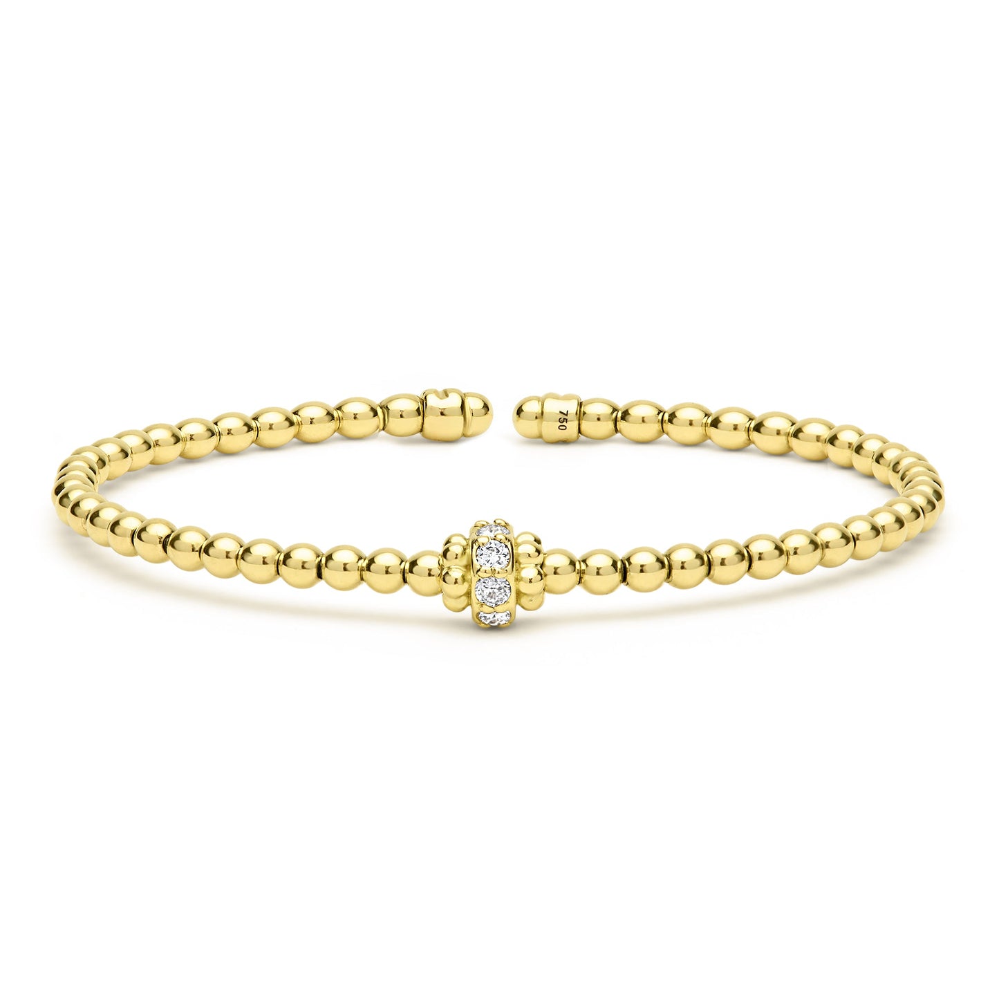 5rd Caviar Beaded Diamond Rondelle Cuff Bracelet