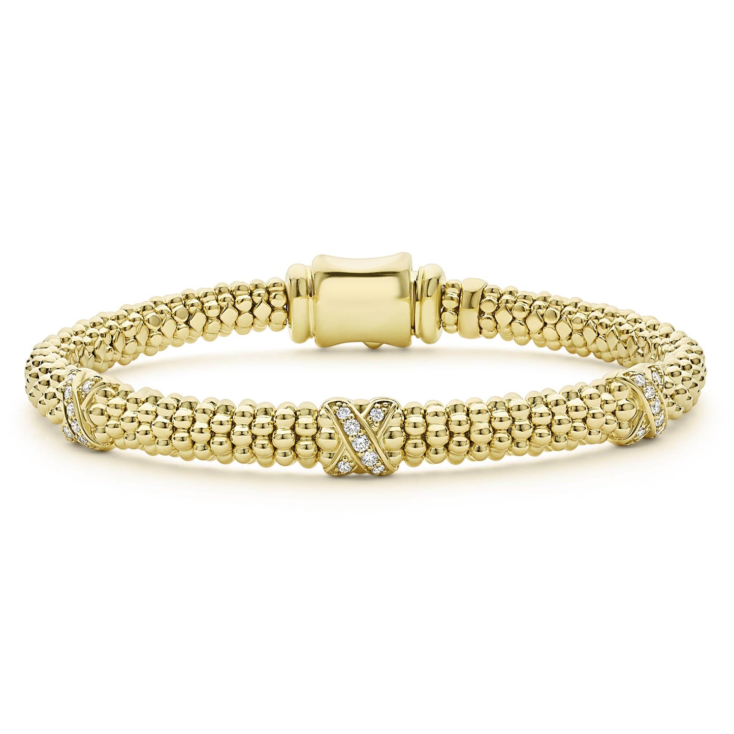 Three Station X With Diamond Rope Bracelet
