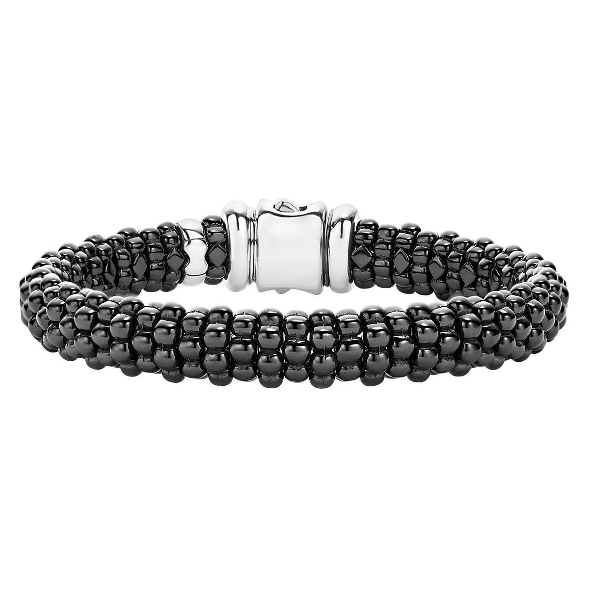Black ceramic and caviar beaded bracelet by Lagos