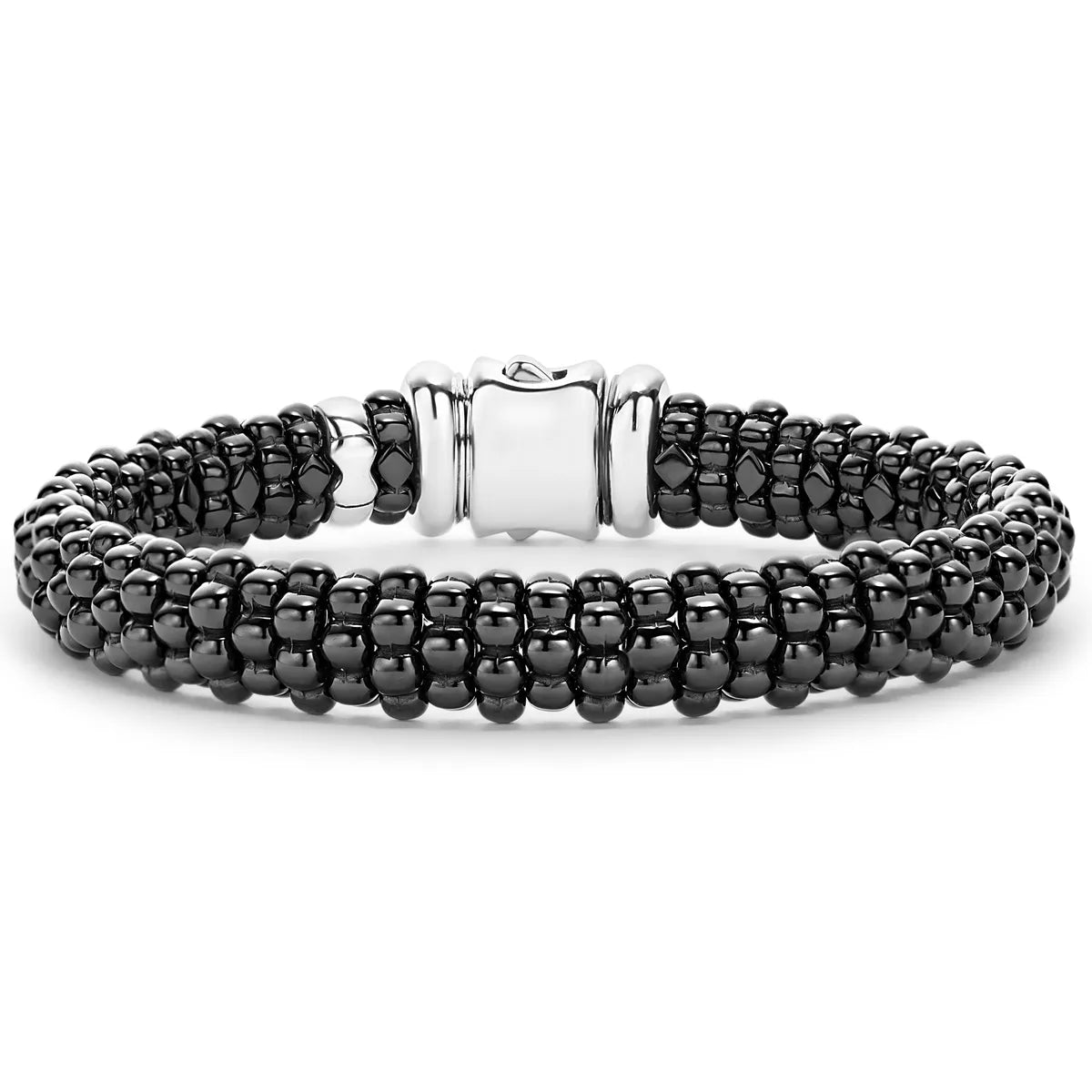 Black ceramic and caviar beaded bracelet by Lagos