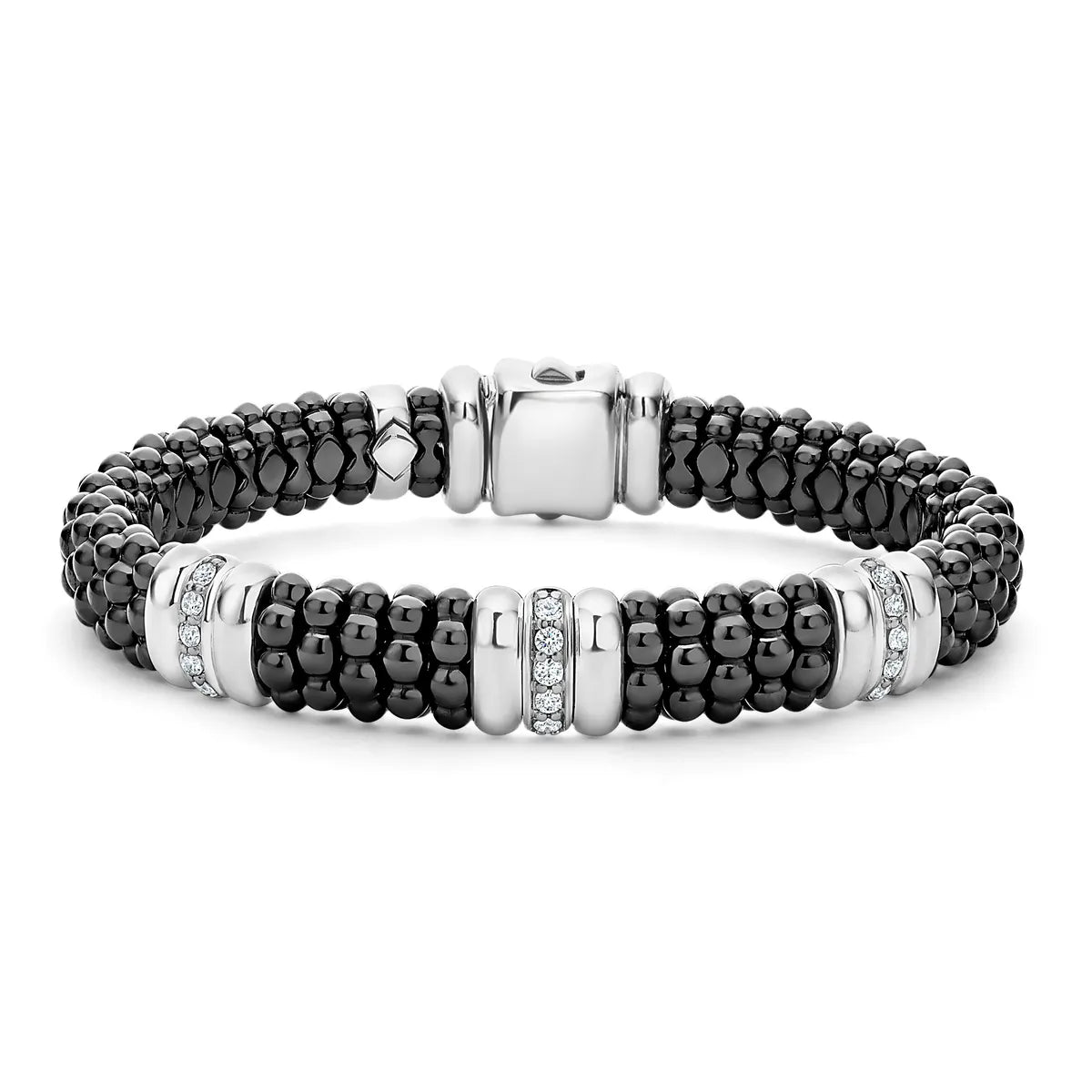 Exquisite Lagos Three Station Ceramic Diamond Bracelet | Fairfield