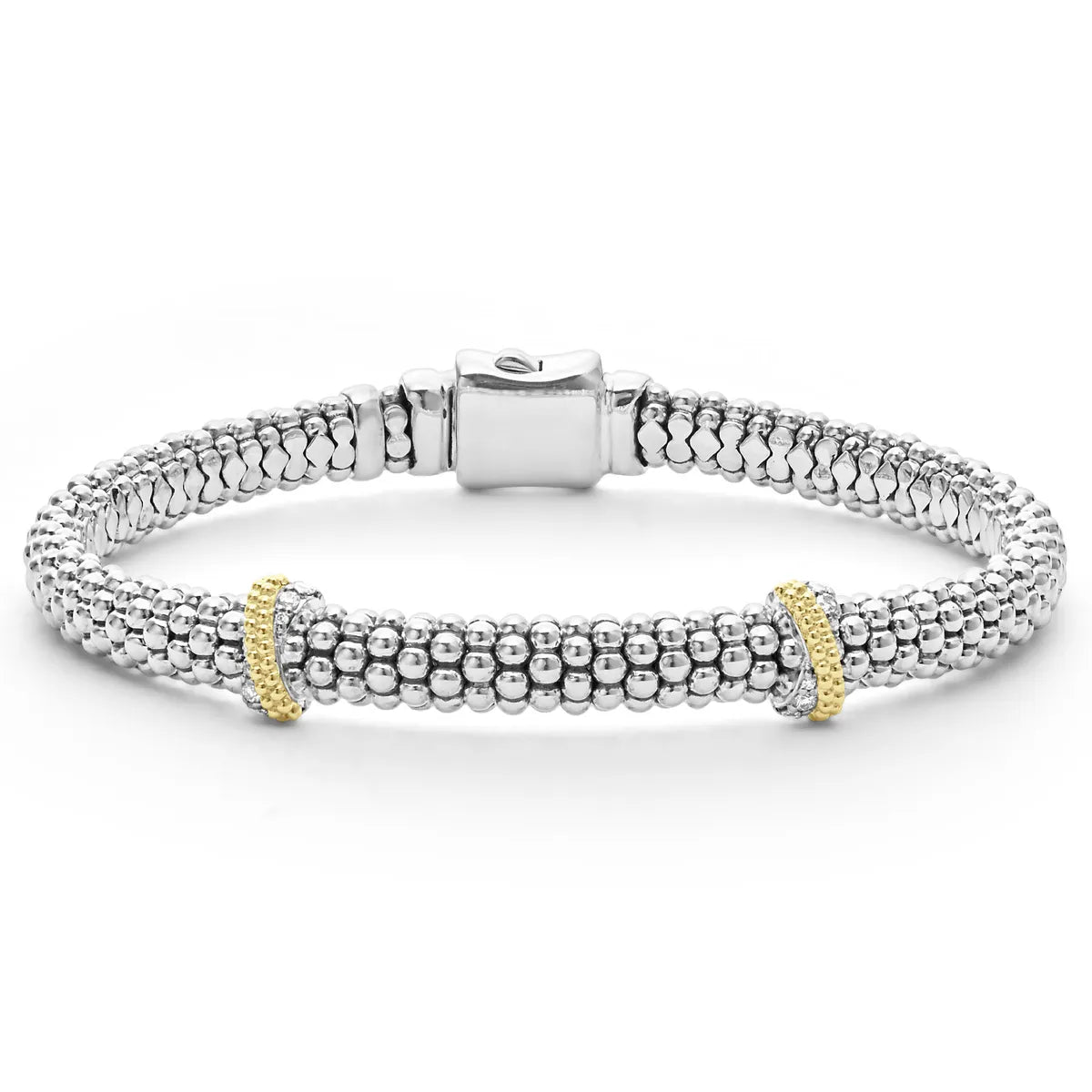 Luxurious Lagos Double X Caviar Diamond Bracelet 6mm Fairfield