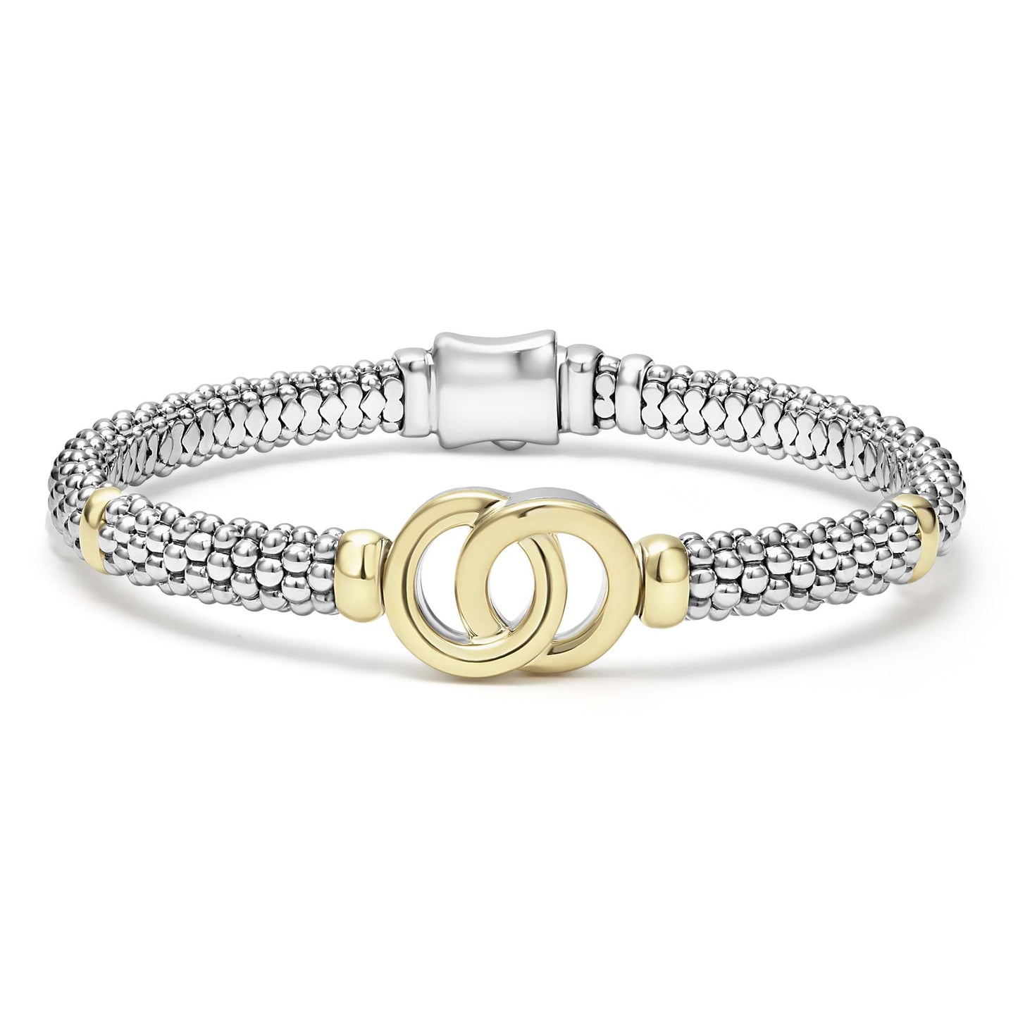 Interlocking Diamond Caviar Rope Bracelet
