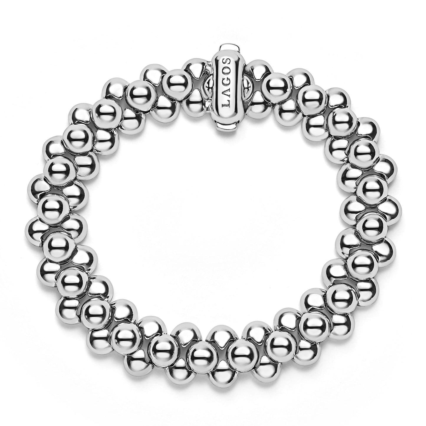 Caviar Bubbly Three Row Beaded Statement Bracelet