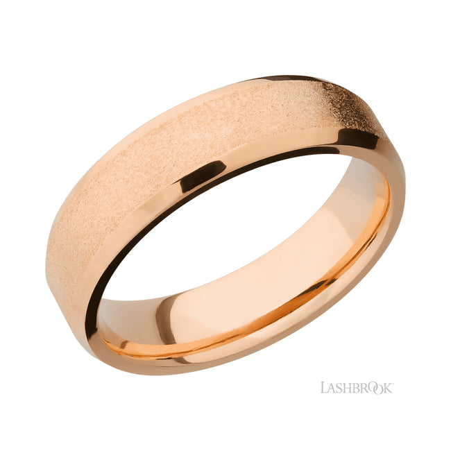 Lashbrook Beveled 14K Rose Gold Band