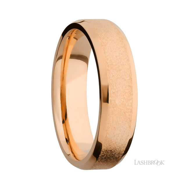 Lashbrook Beveled 14K Rose Gold Band