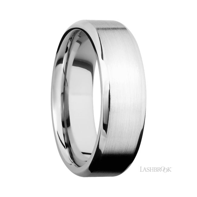 Lashbrook Beveled 14K White Gold Band