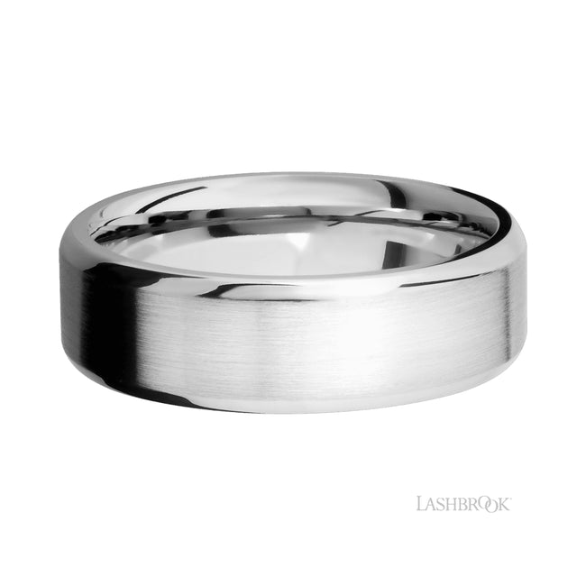 Lashbrook Beveled 14K White Gold Band