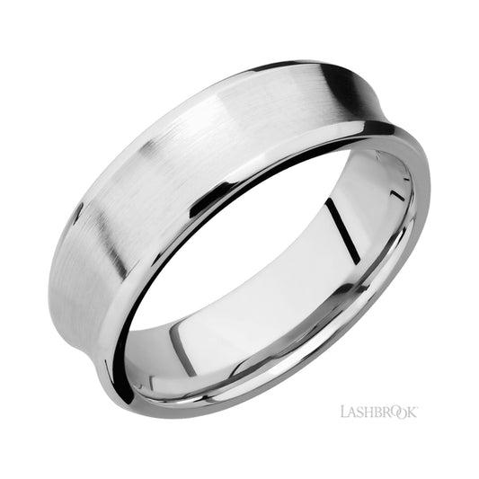 Lashbrook Concave Bevel 14K White Gold Band