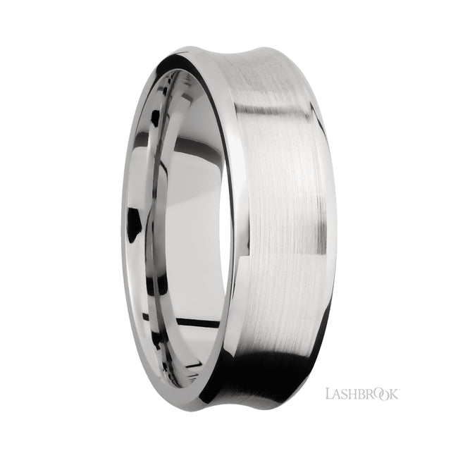 Lashbrook Concave Bevel 14K White Gold Band
