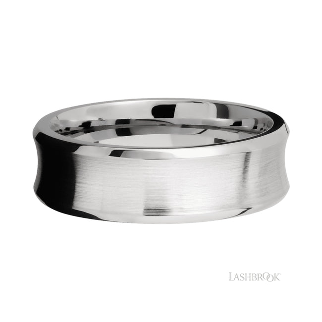 Lashbrook Concave Bevel 14K White Gold Band