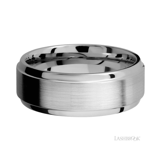 Lashbrook Stepped Bevel 14K White Gold Band