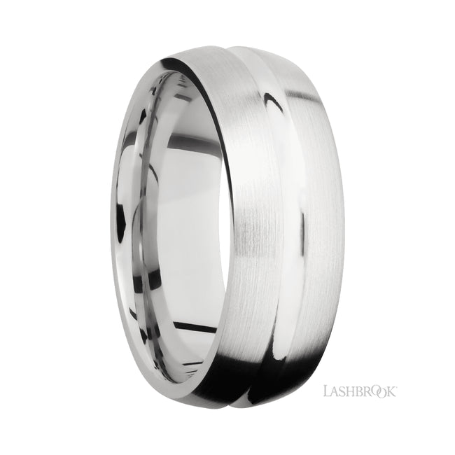 Lashbrook Domed Center Concave 14K White Gold Band