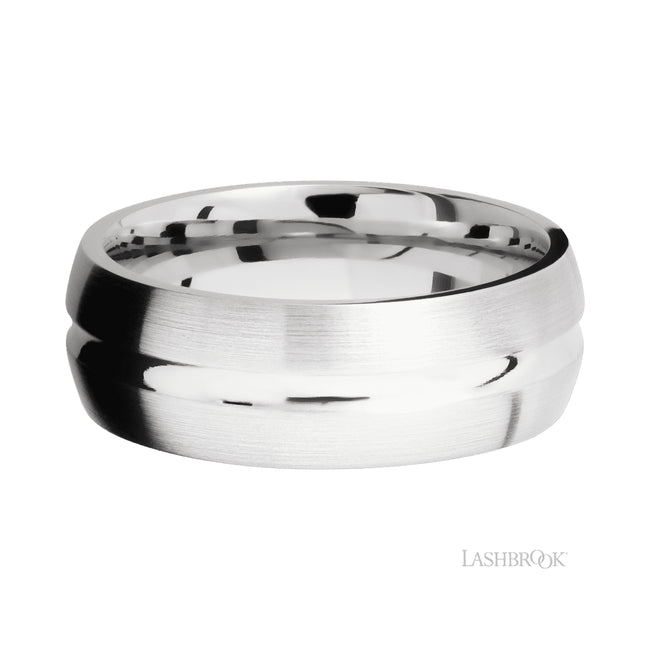 Lashbrook Domed Center Concave 14K White Gold Band