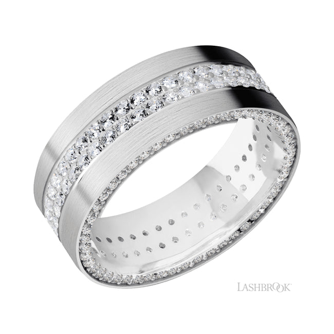 Lashbrook Flat/14K White Gold Band with Diamond