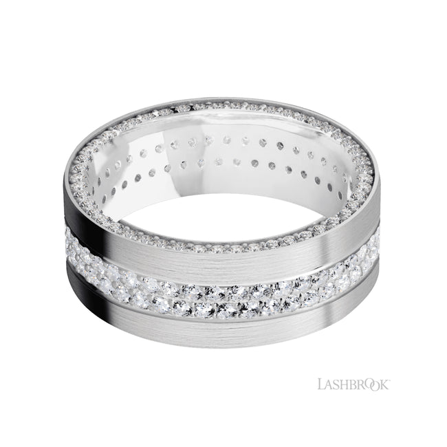 Lashbrook Flat/14K White Gold Band with Diamond