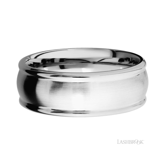 Lashbrook Domed Rounded Edges 14K White Gold Band