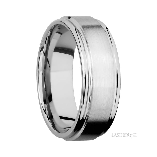 Lashbrook Flat Rounded Edges 14K White Gold Band