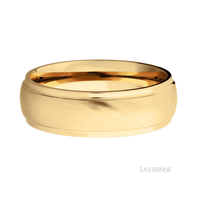 Lashbrook Domed Stepped Down Edges 14K Yellow Gold Band