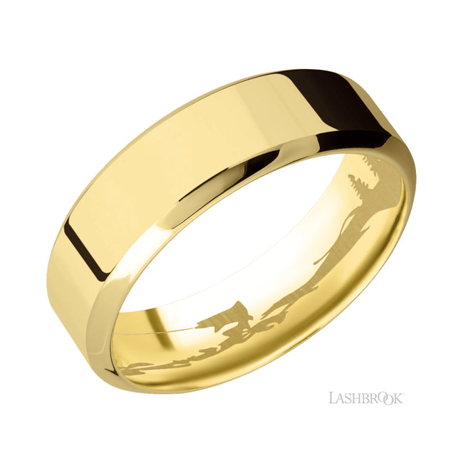 Lashbrook High Bevel 14K Yellow Gold Band