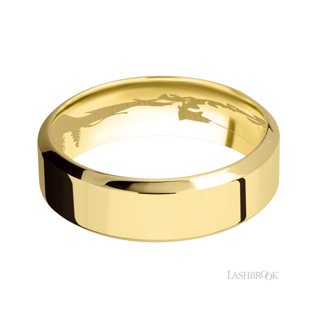 Lashbrook High Bevel 14K Yellow Gold Band