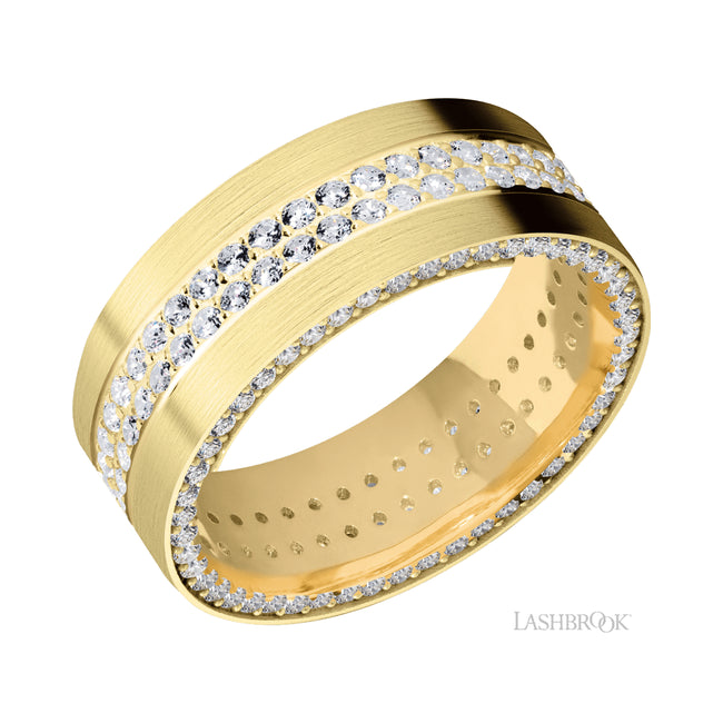 Lashbrook Flat/14K Yellow Gold Band with Diamond
