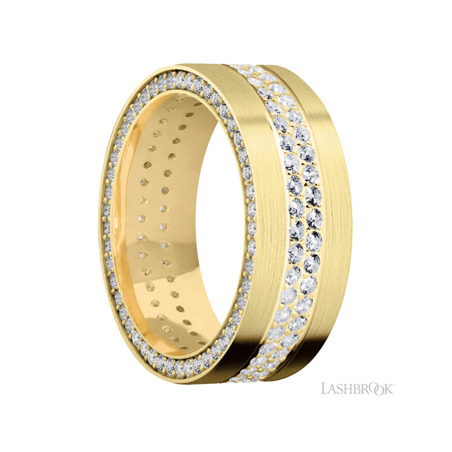 Lashbrook Flat/14K Yellow Gold Band with Diamond