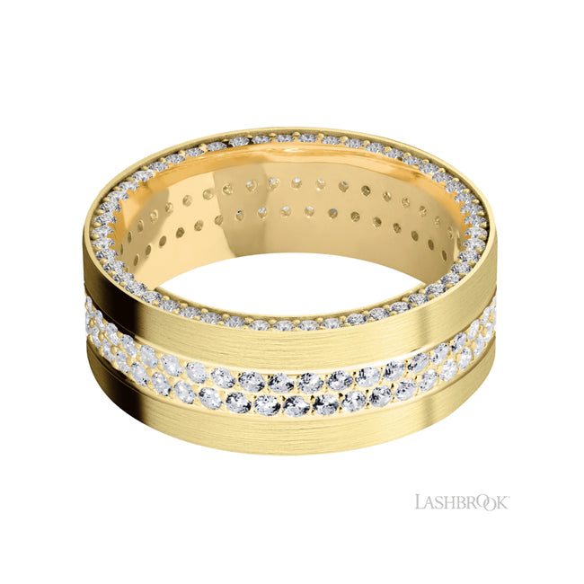 Lashbrook Flat/14K Yellow Gold Band with Diamond
