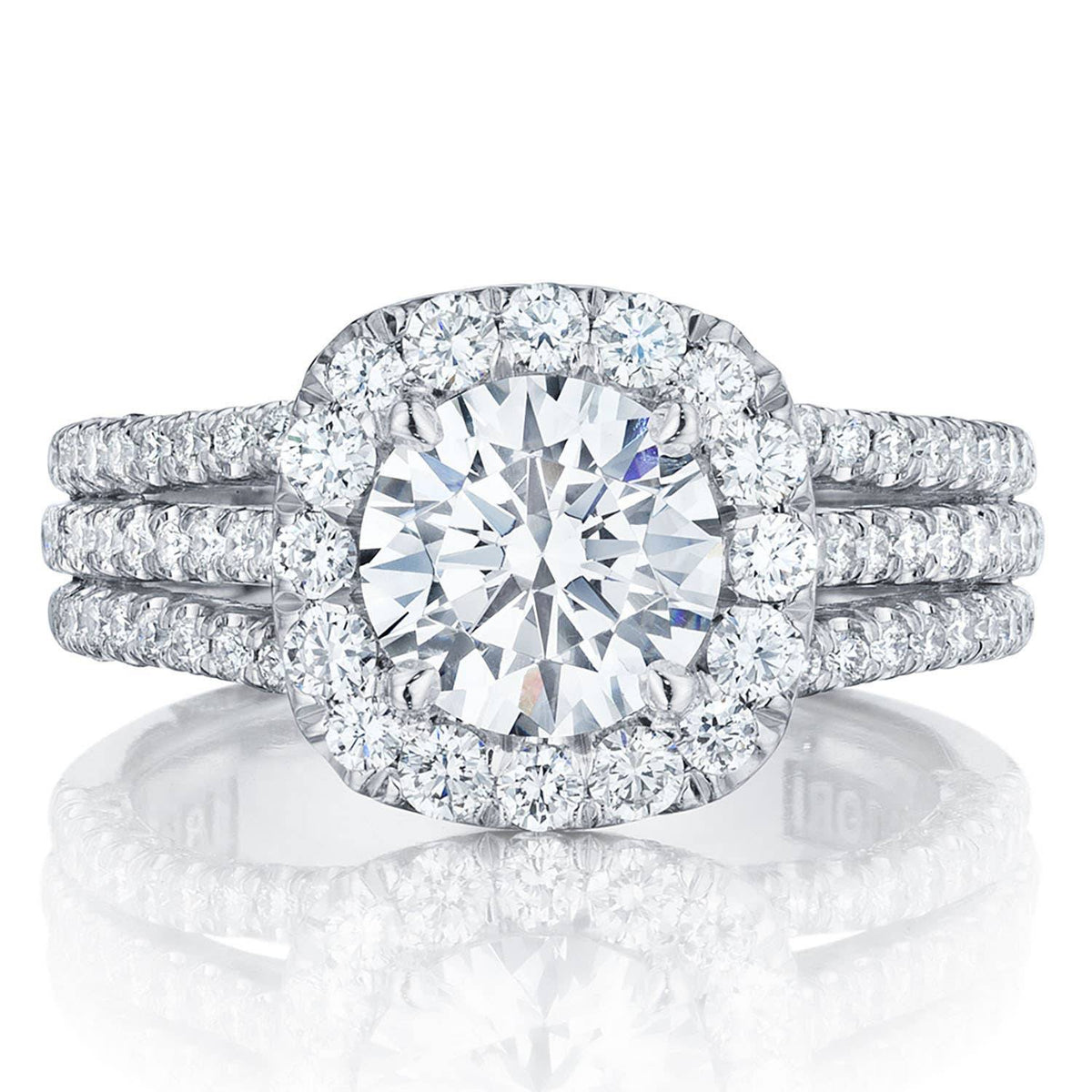 Tacori Round Bloom Engagement Ring in 18K White Gold