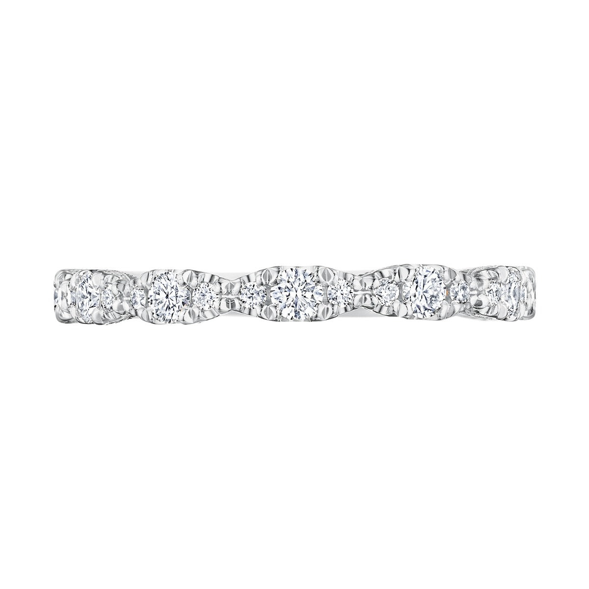Tacori Marquise Shape Design Detail Wedding Band in 18K White Gold
