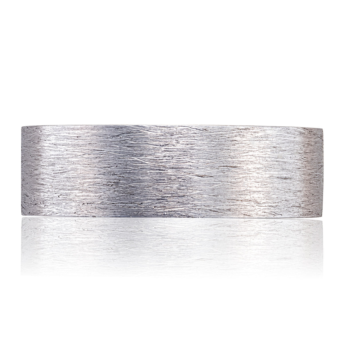 Tacori Classic Two-Tone Flat in Brushed Finish Wedding Band in 18K White & Rose Gold