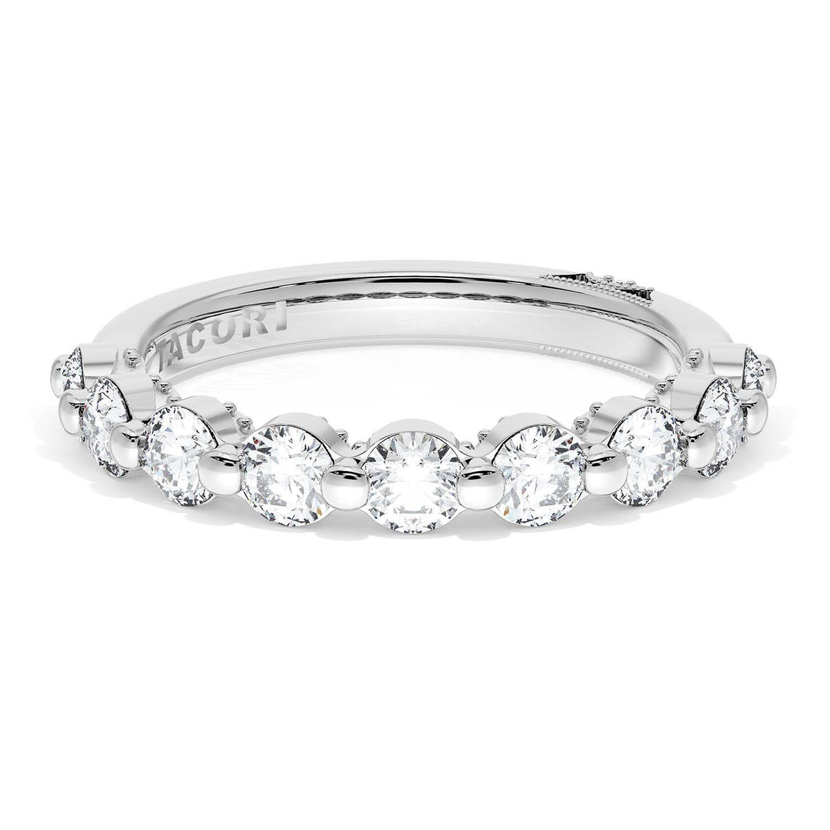 Tacori Round Diamond Wedding Band, 3.40mm in Platinum