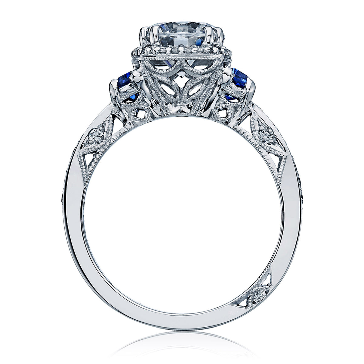 Tacori Platinum Round 3-Stone Engagement Ring