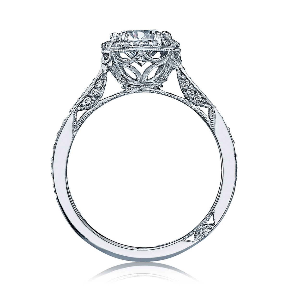 Tacori 18K White Gold Round Bloom Engagement Ring