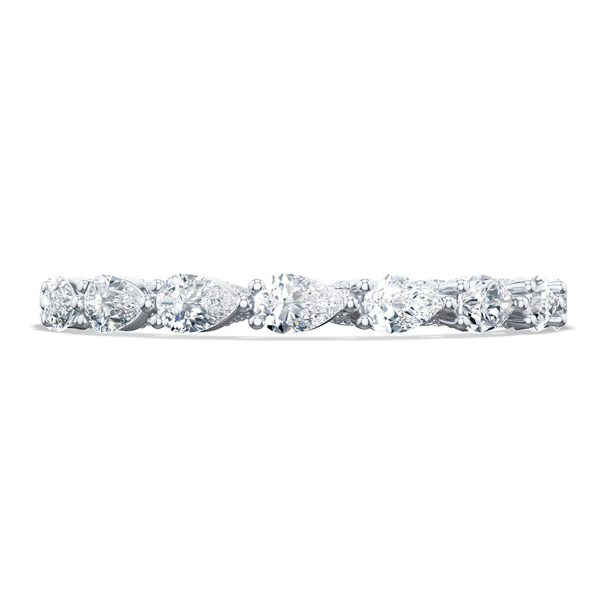 Tacori 18K White Gold Pear Foundation Wedding Band
